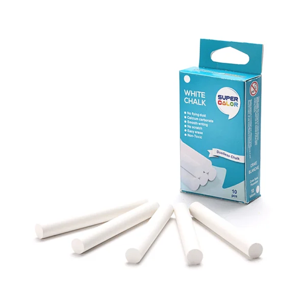 Craie Lisse Blanche Super Color Boîte de 10