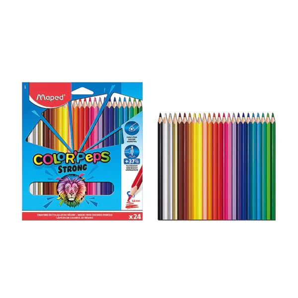Crayons de Couleur Color’Peps Strong 24 Pièces
