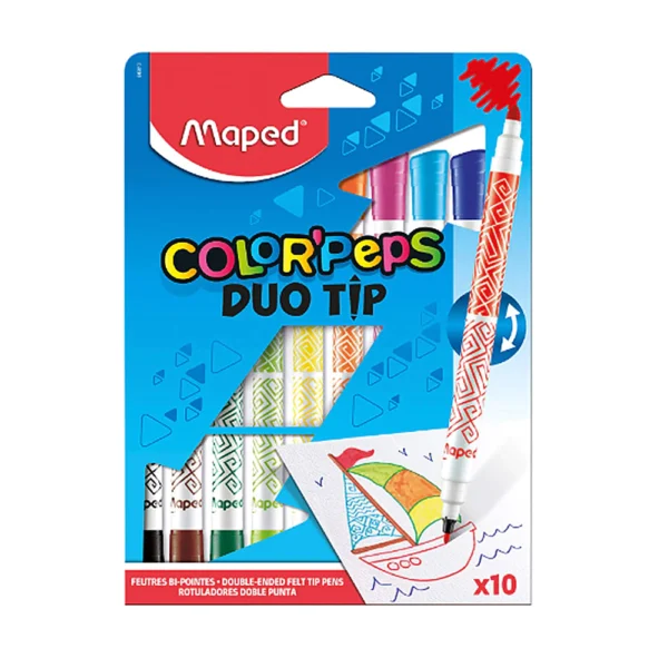 Feutres Color’Peps Pointe Duo en Boîte Carton 10 Pièces