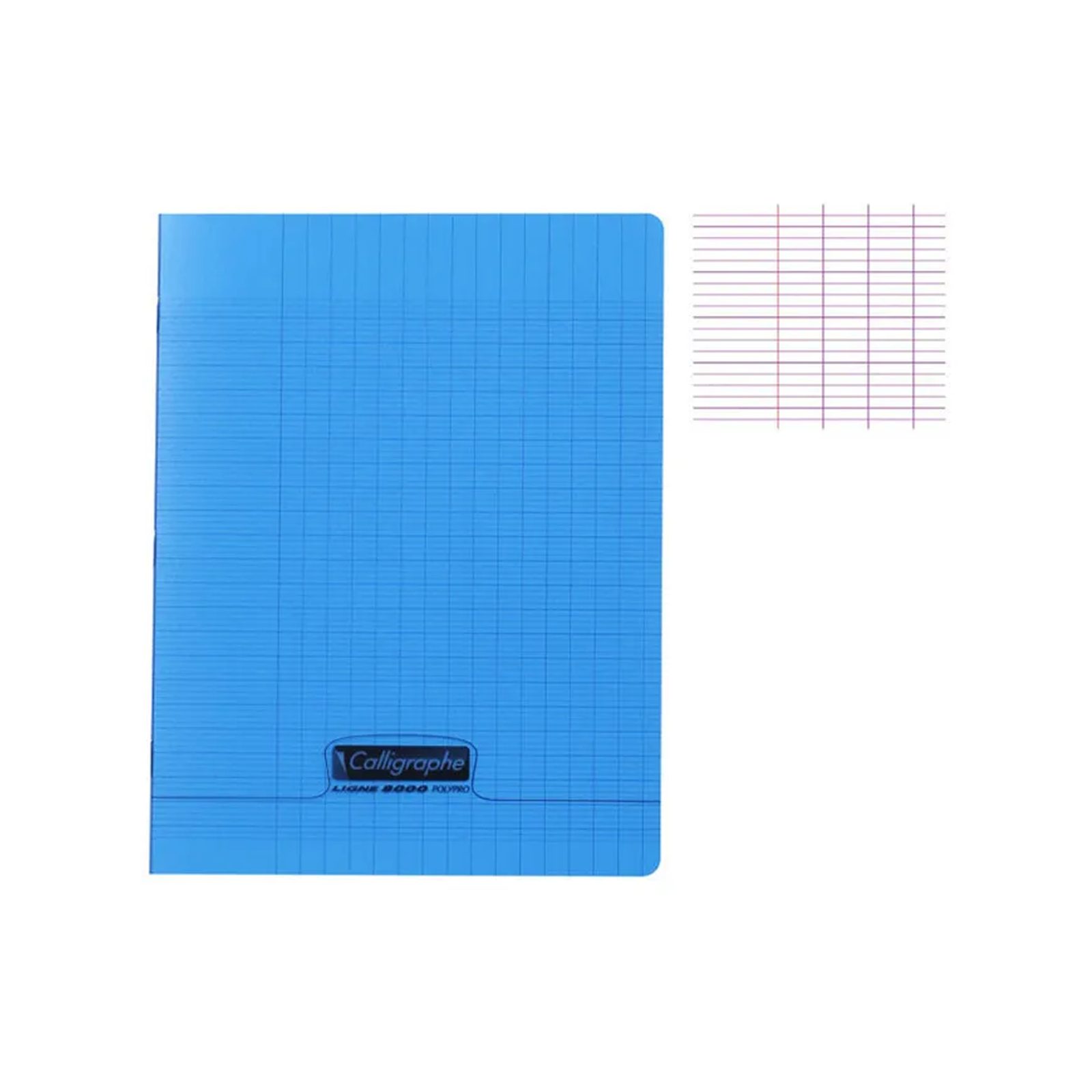 Cahier 96 Pages 17x22 90g Seyès Couverture PP Bleu Calligraphe