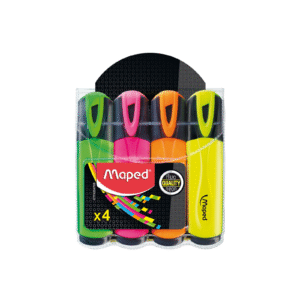 Surligneurs Maped Pochette de 4 Couleurs Assorties