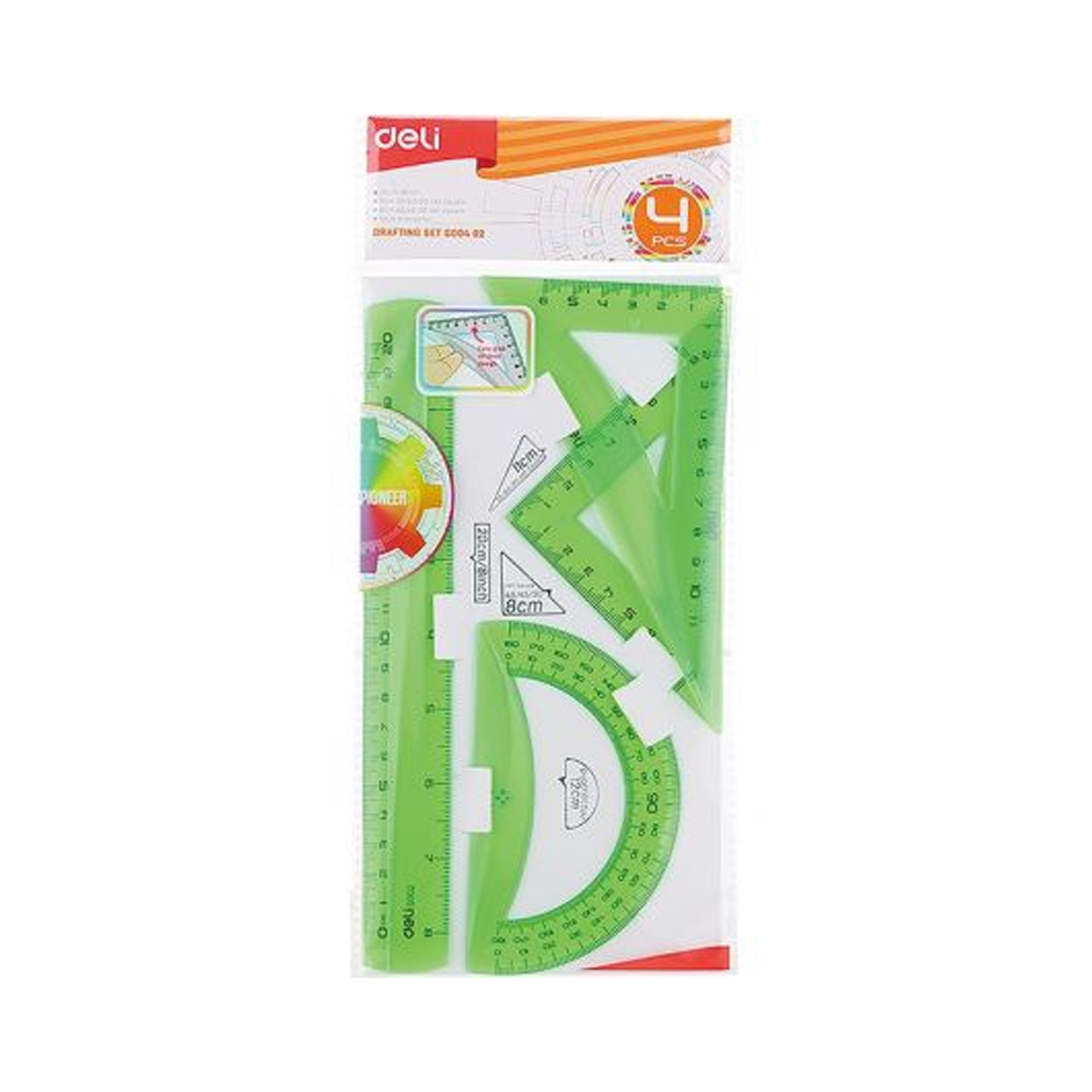Kit de Traçage 20 cm 4 Pièces Couleurs Assorties Deli