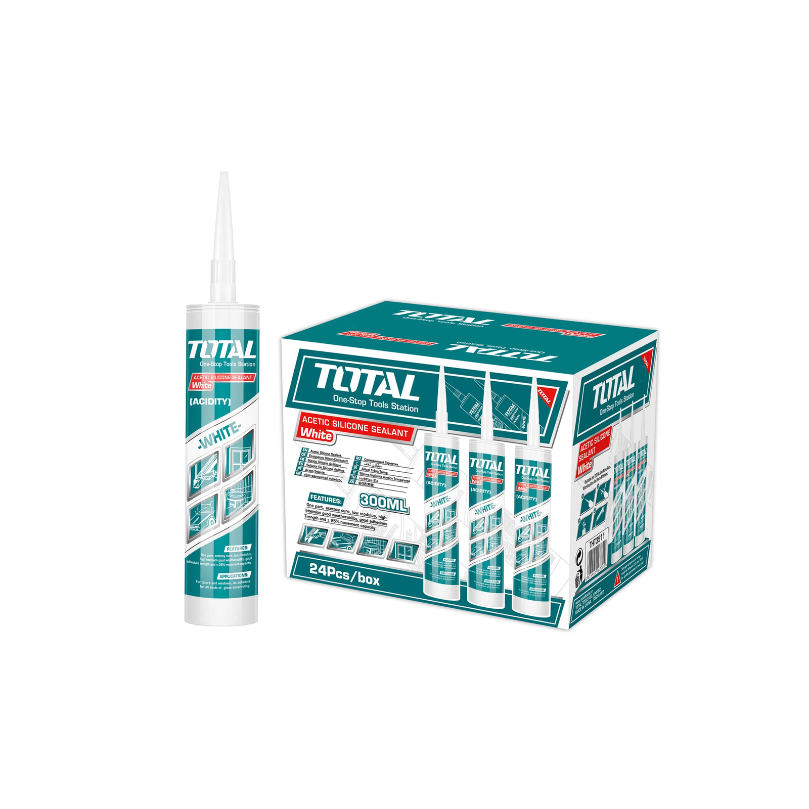 Mastic silicone acétique (transparent) THT3512