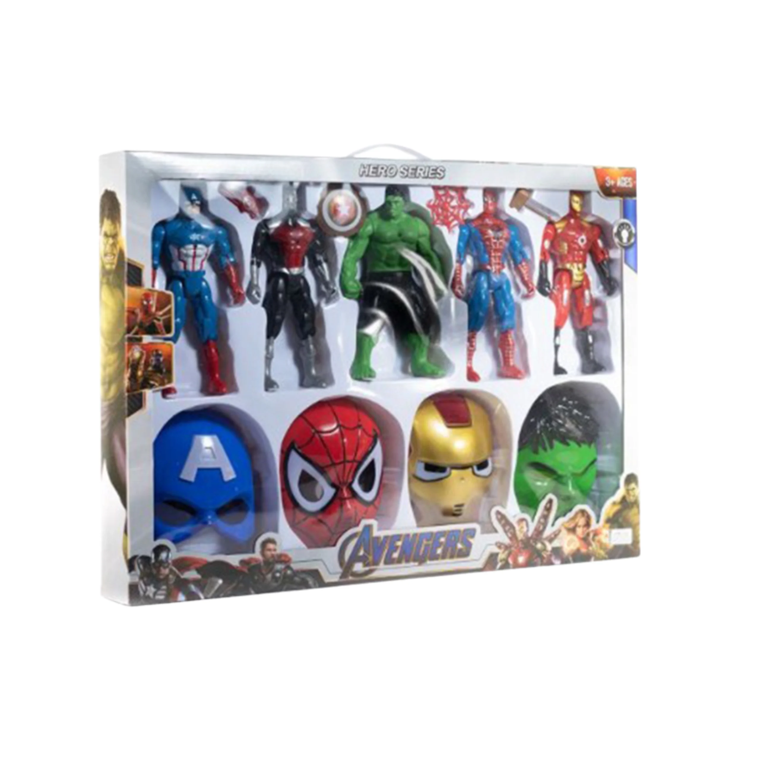 Coffret 5 Figurines Avengers avec 4 Masques