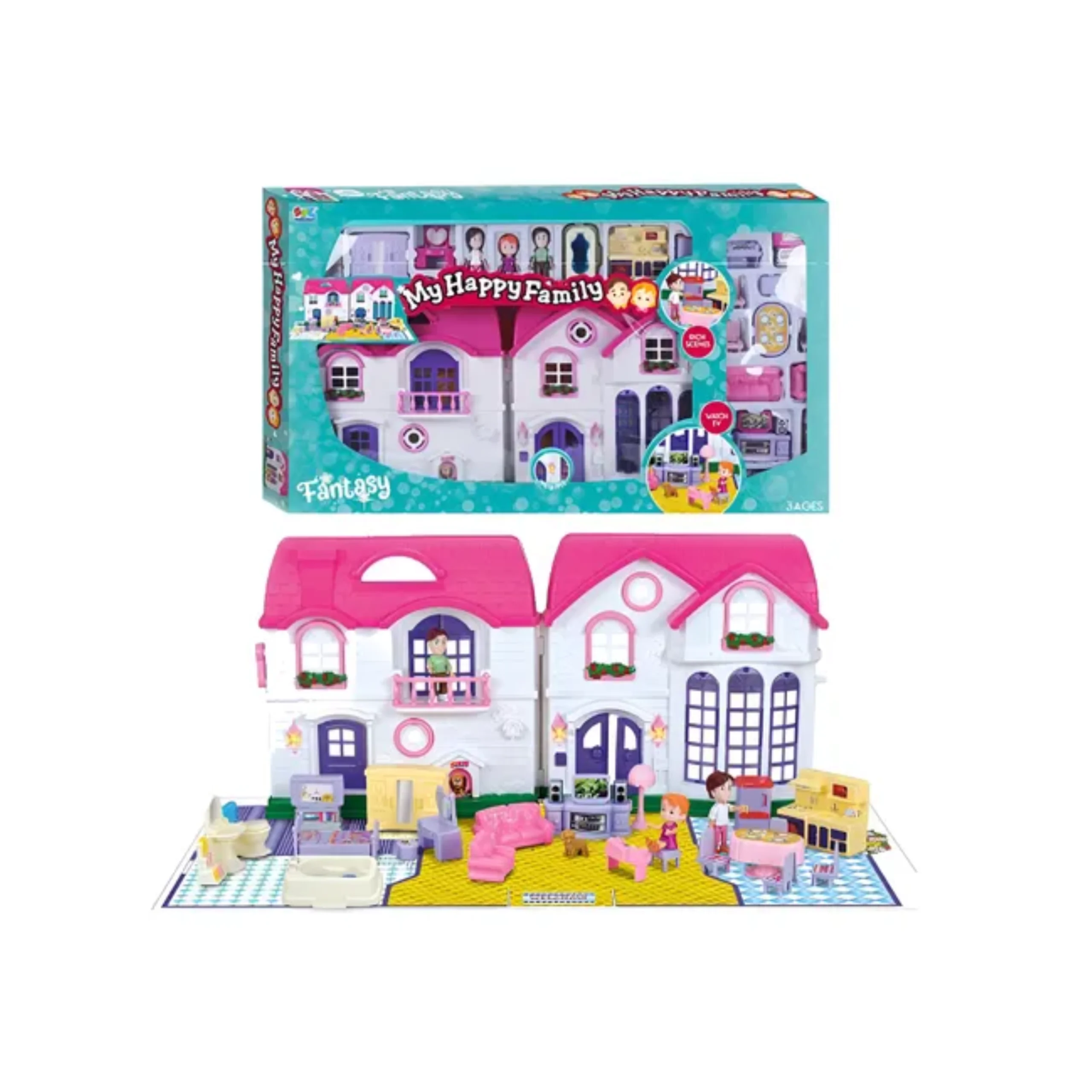 Jouets Grande Maison avec Bonhomme et Meubles