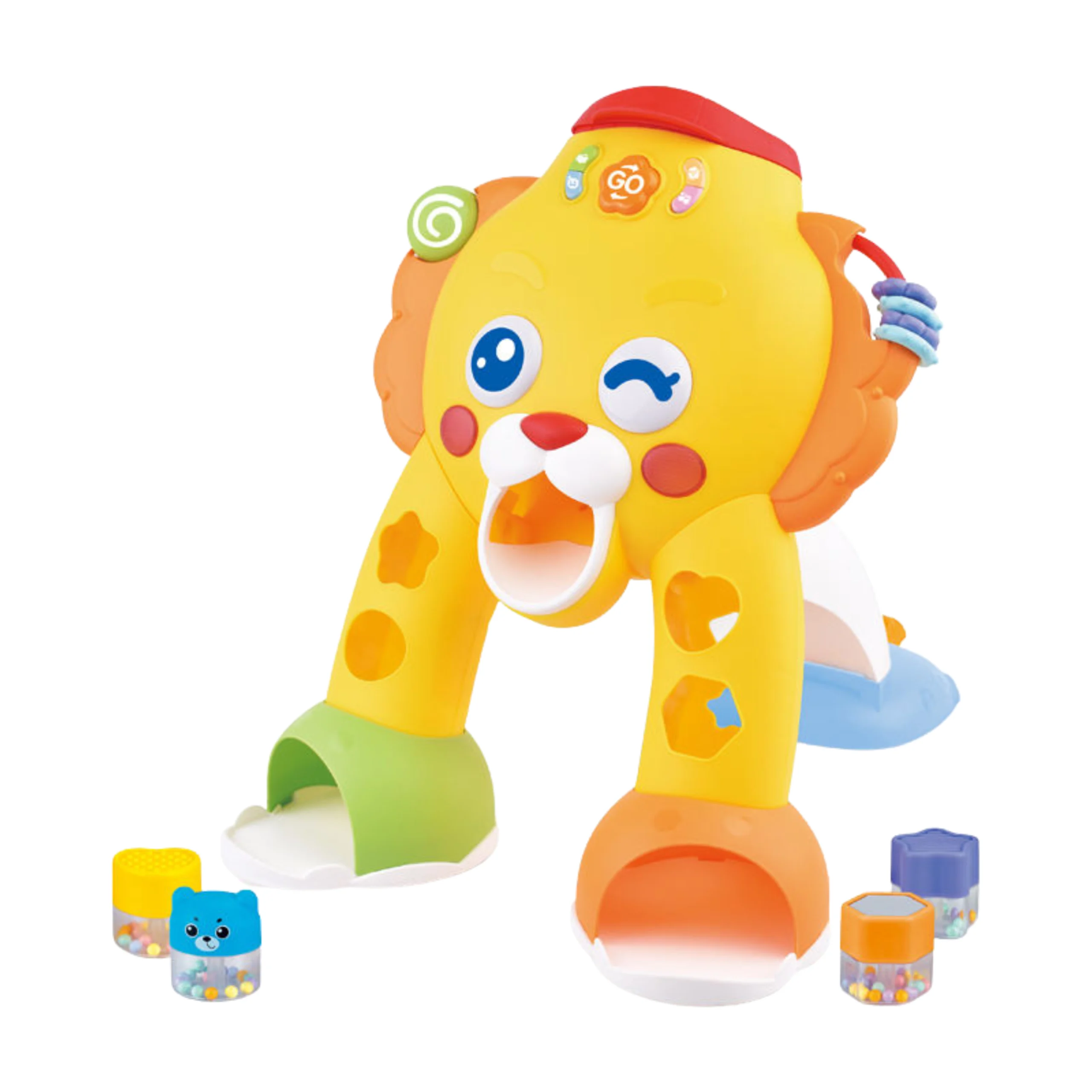 Trotteur Boule à Lancer Lion – Jouet Éducatif